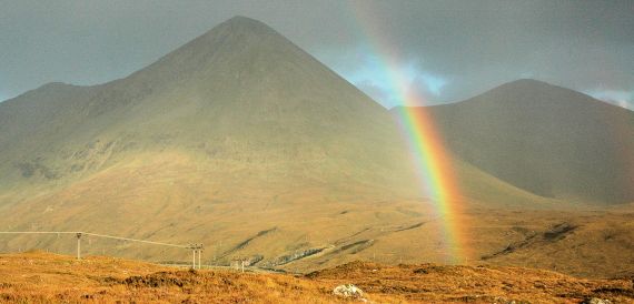 The Cuillins are actually divided into two ranges, the Red Cuillin and Black Cuillin, each range consisting of different coloured rock.