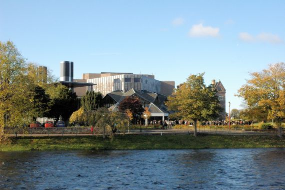 Inverness Castle and the Eden Court Theatre both have imposing positions overlooking the River Ness in the centre of the City of Inverness.